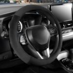 SEG Direct Car Steering Wheel Cover for F-150 Tundra Range Rover 15.25-16 inch, Warm Plush, Summer Winter, Black