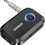 UGREEN Bluetooth 5.4 Car Adapter, Hands-Free Call & Noise Cancelling AUX to Bluetooth Adapter for Car, 3.5mm Audio Blue-Tooth Receiver for Cars Stereo Home Speaker - 15H Battery Life
