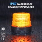 AnTom Magnetic Wireless Beacon Light, Rechargeable Emergency Flashing Warning Battery Operated Strobe Lights for Truck Vehicle, with 12-24v Cigarette Lighter Plug, Amber - Image 6