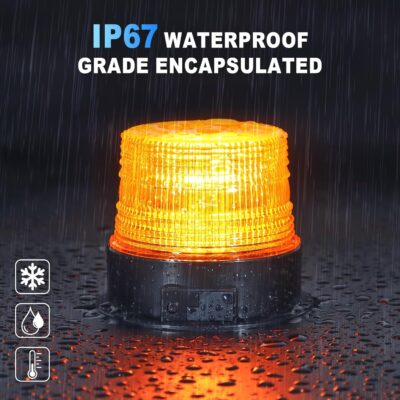 AnTom Magnetic Wireless Beacon Light, Rechargeable Emergency Flashing Warning Battery Operated Strobe Lights for Truck Vehicle, with 12-24v Cigarette Lighter Plug, Amber - Image 6