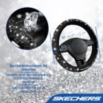 Skechers Women’s Bling Steering Wheel Cover, Velvet with Sparkly Crystal Rhinestones, Stylish Car Interior Gift, Universal Fit 14" 1/2-15" for Cars, SUVs, Trucks, Black Diamond - Image 3