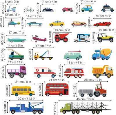 decalmile Cars Wall Stickers Transports Kids Room Wall Decor Peel and Stick Wall Decals for Boys Children's Room Nursery Bedroom Classroom - Image 5