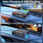 Tire Pressure Monitoring System,RV TPMS,5 Alarm Modes,Real-time Tire Pressure&Temp LCD Display,IPX67 Waterproof,Wireless Solar System&USB Charge,TPMS for 6 Wheeled RV/Trailer/Truck/Sedan(0-144psi) - Image 4