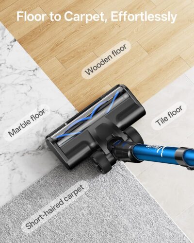 Cordless Vacuum Cleaner, 8-in-1 Cordless Stick Vacuum Cleaner with 3 Suction Modes, Up to 45mins Runtime, Rechargeable, Self-Standing, Wireless Vacuum Cleaners for Home Pet Hair Carpet Car Hard Floor - Image 6