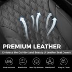FLORICH Car Seat Covers Full Set, Leather Seat Covers for Cars, Car Seat Protector Waterproof Breathable, Universal Automotive Seat Covers, Front and Rear Car Seat Cover Fit for Most Sedans SUV Truck - Image 8