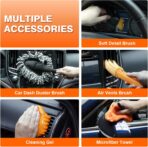 Car Cleaning Kit 19Pcs, Car Interior Detailing Kit with 12000PA High Power Handheld 12V Corded Vacuum, Detailing Brush Set, Cleaning Gel, Complete Car Vacuum Cleaner with Storage Bag for Men & Women - Image 2