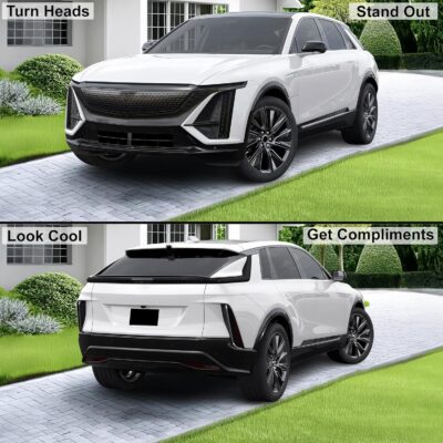 BOGAR TECH DESIGNS Full Headlight Taillight Tint Kit Compatible with Cadillac Lyriq 2023-2025, Dark Smoke - Image 2
