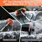21Pcs Car Wash Kit with 60" Heavy-Duty Extension Pole, Soft Car Wash Brush, Wheel & Tire Brush, Scratch-Free Car Mop Mitt & Window Squeegee, Detailing Tool for Car Exterior & Interior Cleaning - Image 2