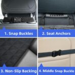 PETICON Front Seat Cover 2 Pack, Full Protection Dog Car Seat Cover with Side Flaps, Nonslip Scratchproof Captain Chair Seat Cover Fits for Cars, Trucks, SUVs, Jeep, Black - Image 7