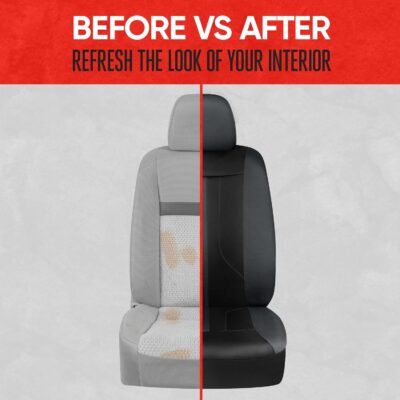 Motor Trend Gray Cloth Car Seat Covers for Front Seats – Premium Automotive Bucket Seat Covers, Made for Vehicles with Removable Headrests, Interior Covers for Car Truck Van SUV Seat Protector - Image 7