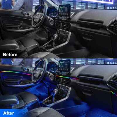 Interior Car LED Strip Lights, Acrylic LED Lights for Car with Wireless APP Dynamic Dreamcolor Chasing 6 in 1 Ambient Lighting Kits, 175 inches 593 LED Sound Active Function Neon Lights - Image 5