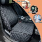 PETICON Waterproof Front Seat Car Cover 2 Pack, Full Protection Dog Car Seat Cover with Side Flaps, Nonslip Scratchproof Captain Chair Seat Cover Fits for Cars, Trucks, SUVs, Jeep, Black - Image 2
