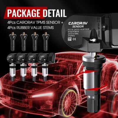 315Mhz Pre-Programmed TPMS Sensor, 4 Pack Tire Pressure Monitoring Sensor fit for Ford F150 Escape Explorer Ranger Transit, Lincoln Aviator Corsair, Replace JX7Z1A189C - 4 Replaceable Valve Stems - Image 11