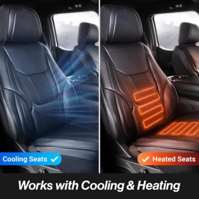 Coverland Custom Fit Car Seat Covers for Car Compatible with [Accord, Camry, Civic, Malibu, Taurus, Focus, Sonata, Altima] Premium Waterproof Non-Slip Interior Protector [Front Black- Size Chart A10] - Image 6