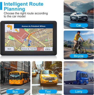 7" GPS Navigator for Car Truck RV, Car GPS Navigation System with 2026 Maps, Lifetime Free Updates, Voice Guidance, Speed & Red-Light Camera Alerts, Custom Truck Routing (Blue) - Image 2