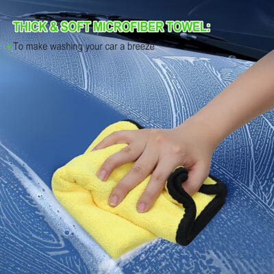 Wontolf 62'' Car Wash Brush with Long Handle Chenille Microfiber Car Wash Mop Mitt Kit Car Detailing Brush Cleaning Kit Window Squeegee Car Duster Drying Towels Tire Brush for Cars RV Truck Boat - Image 8