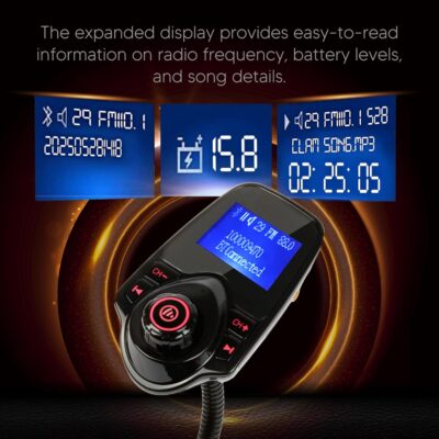 ONN Upgraded 2026 Bluetooth Car FM Transmitter, 1.44” LCD Display, Flexible Gooseneck, Hands-Free Calling, Dual USB Fast Charger, AUX & Micro SD Support for Cars, SUVs & Trucks - Image 8