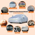 7 Layers Waterproof Heavy Duty Car Covers for Automobiles All Weather Season Anti-Hail UV Protection Snowproof Outdoor 10.5LBS Full Cover Universal Fit Sedan 178" to 185" - Image 2