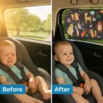 Enovoe 2 Pack Animals Cartoon Car Window Sun Shades for Kids - 21x14 Inches - Baby Sun Shades - Glare and UV Rays Protection Car Window Shades, Suitable for SUVs, Minivans and Full Size Cars - Image 6
