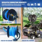 MEKOH Pressure Washer Hose Reel 50ftx3/8” / 65ftx1/4”, 4000PSI Heavy Duty Power Washer Hose Reel with M22-14 Fitting, Hand Crank Metal Reel with Wall/Trailer/Van Mount, Manual Hose Reel for Water - Image 5