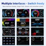 MH Heads Up Display OBD2+GPS Dual System Car HUD Display, OBD2 Gauge Display, Digital Speedometer MPH Driving Overspeed Alarm Trip/Water Temperature/Fuel Consumption for All Vehicle - Image 2