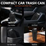 Car Trash Can with Lid - 2-Pack, Interior Accessories for Vehicles, Leakproof Garbage Can with 30 Detachable Trash Bags, Multipurpose Organizers and Storage Solutions for Home and Office - Image 4