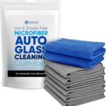 Claro Glass Towels Car Detailing 8-Pack – Streak Free Windshield Cleaner Cloth | Auto Glass Cleaner for Car Windows, Mirrors & Screens | Microfiber Car Cleaning Cloth for Detailing & Interior Use