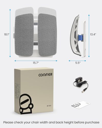 COMFIER Heated Lumbar Support Pillow with Vibration Massage, Back Support Cushion for Office Chair, Adjustable Height up to 18.1 in – Thoughtful Gifts for Mom Dad Women Men - Image 9