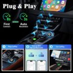 4-in-1 Wireless CarPlay Screen Mirroring Adapter for Apple CarPlay/Android Auto, 2026 Upgraded AirPlay MirrorLink Adapter, CarPlay Dongle Convert Wired to Wireless, Type C Extension, Plug & Play - Image 6