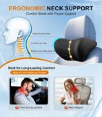 2-Pack Car Neck Pillow: Ergonomic Memory Foam Car Headrest Pillow, Neck Support Pillow for Long Drives, Headrest Support Cushion for Pain Relief, Universal Fit for Cars, SUVs & Trucks – Black - Image 3