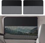 2 Pack Car Window Shades, Magnetic Car Sun Shade Half-Blackout and Half-Mesh for Side Window, Back Window Screen Cover for Sun/UV Protection