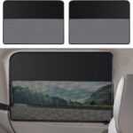 2 Pack Car Window Shades, Magnetic Car Sun Shade Half-Blackout and Half-Mesh for Side Window, Back Window Screen Cover for Sun/UV Protection