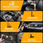 Portable Car Vacuum Cordless Mini Handheld Vacuums Cleaner Rechargeable with LCD Display and Multi-Nozzles, High Power Hand held Cleaners for Car, Home, Office, Sofa, Pet Hair,Keyboard - Image 4