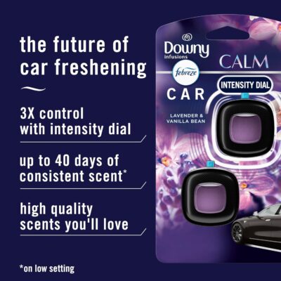 Febreze Car Vent Clip, Downy Calm Scent, 2 Count, 0.13 oz Total - Image 2