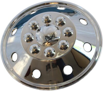 4 Piece Set 16" 8 Lug RV Dual Chrome Simulators Wheel Skin Hub Cap Rim Covers - Image 2