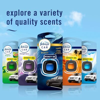 Febreze Car Ocean Scent Air Freshener Vent Clip, .07 oz. Car Vent Clip, Pack of 4 - Image 7