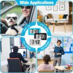 Frienda 3 Pieces Mini Digital Clock Small Digital Clock Stick on Battery Operated Self Adhesive Bracket for Car Dashboard Fridge (White,Black,Blue) - Image 7