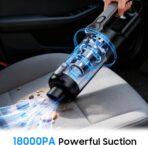 Cordless Handheld Car Vacuum Cleaner for Car Interior, Strong Suction Portable Vacuum for Pet Hair & Quick Home Cleaning, Rechargeable with LED Light & Attachments - Image 3