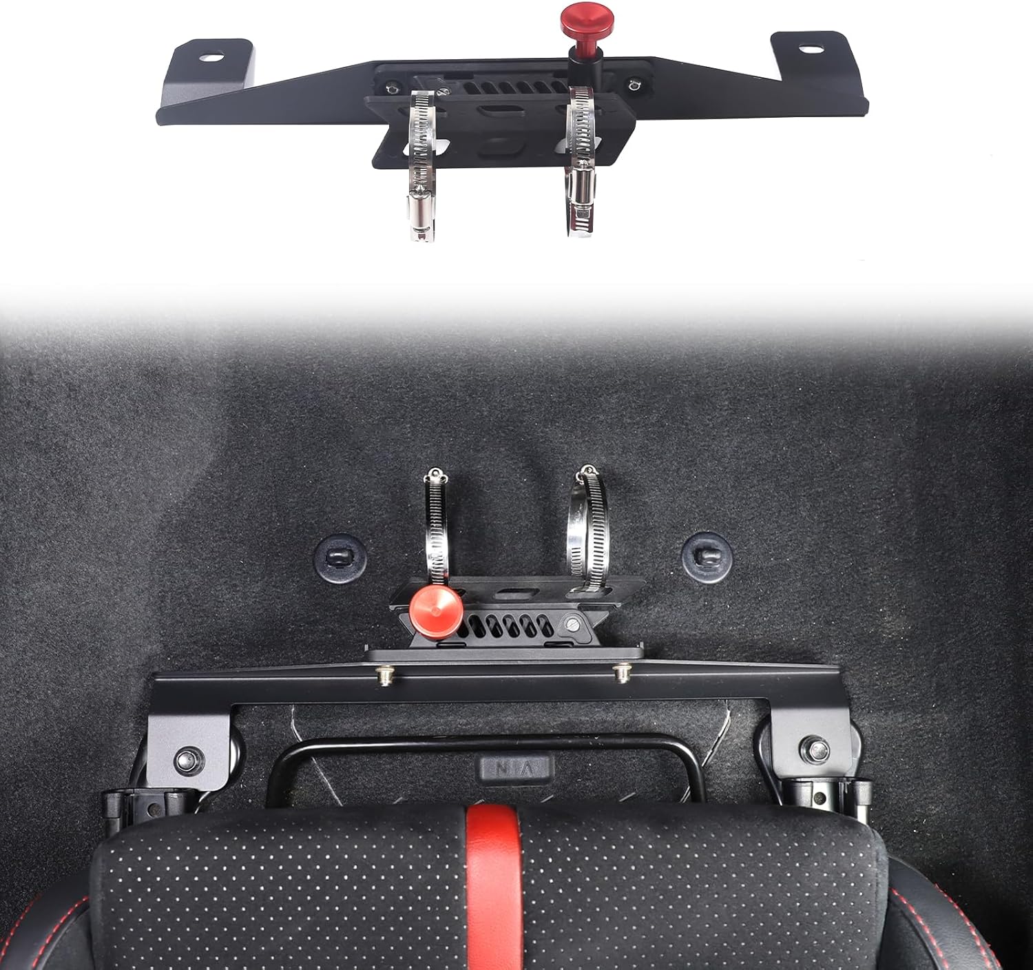 81X3nypkj6L._AC_SL1500_.jpg Car fire Extinguisher mounting Bracket Compatible with Toyot@ 86/Subaru BRZ 2022-2026 Fire Extinguishing Installer Under Passenger Seat Quick Release Adjustable Fire Bracket Accessories (Black A) - Image 1