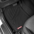 Motor Trend FlexTough Performance All Weather Rubber Car Floor Mats - 3 Piece Floor Mats Automotive Liners for Cars Truck SUV, Heavy-Duty Waterproof (Black) - Image 2