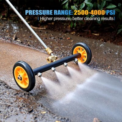 Undercarriage Pressure Washer Cleaner, 16 INCH 2-in-1 Pressure Washer Broom with Extension Wand, Wash Mitt, 9 Nozzles, 4000 PSI Under Car Pressure Washer Attachment for Cars, Trucks - Image 5
