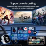 HYPAX Wireless CarPlay Adapter-4 in 1 Screen Mirror Link Car Adapter Android Auto Multi-User Seamless Connection Converts Wired to Wireless CarPlay Adapter - No Latency from iOS 10+ to Screen w/USB-C - Image 4