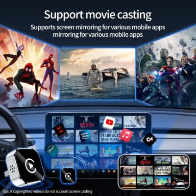 HYPAX Wireless CarPlay Adapter-4 in 1 Screen Mirror Link Car Adapter Android Auto Multi-User Seamless Connection Converts Wired to Wireless CarPlay Adapter - No Latency from iOS 10+ to Screen w/USB-C - Image 4