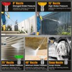 Professional 4200PSI 4GPM 212CC Gas Pressure Washer, 7.0 HP Commercial Gas Power Washer with 3L Foam Bottle 10" Wheels 5 Nozzles 33FT Hose for Home Car Fence Driveway (EPA/CARB/ETL Compliant) 77LBS - Image 4