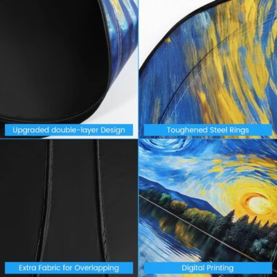 Windshield Sun Shade - Windshield Sun Shade Foldable Offers Ultimate Protection for Car Interior UV Protection Car - Image 5
