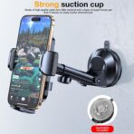 Romuto Phone Holders for Your Car Phone Holder Mount【Super Suction】Cell Phone Mount for Car Accessories for Women Men Windshield/Vent/Dash Truck Stand Desk Mount Clamp Holder for iPhone Samsung Camera - Image 12