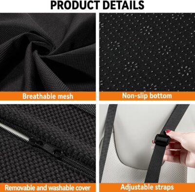 Lumbar Support Pillow for Car,Back Support for Car Seat Cushion,Adjustable Straps Securely Fixed Car Lumbar Support Pillow for Office Chair (Black) - Image 5