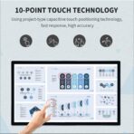 43 inch Capacitive Multi-Touch Screen Industrial Monitor, 16:9 Display 1920 x 1080P, Built-in Speakers, USB, VGA, DVI & HD-MI Ports, Digital Signage Displays and Player for Advertising - Image 2