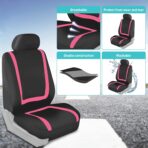 FH Group Car Seat Covers Full Set Cloth - Universal Fit Washable Automotive Seat Covers, Low Back Front Seat Covers, Solid Back Seat Cover for SUV, Sedan and Van Pink - Image 7