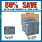 Gray Microfiber Cleaning Cloths Bulk Pack-400 Pack, Microfiber Towels Bulk, Towels for Cars, Cleaning Rags Gray (12x12 inches) - Image 2